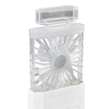 Handheld Fan 3 Speed Ladies Small Fan USB 1200mAh Battery Rechargeable Handheld Portable Pull Out Design Office Fan White