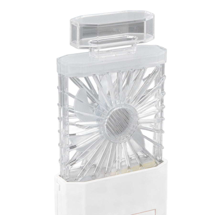 Handheld Fan 3 Speed Ladies Small Fan USB 1200mAh Battery Rechargeable Handheld Portable Pull Out Design Office Fan White