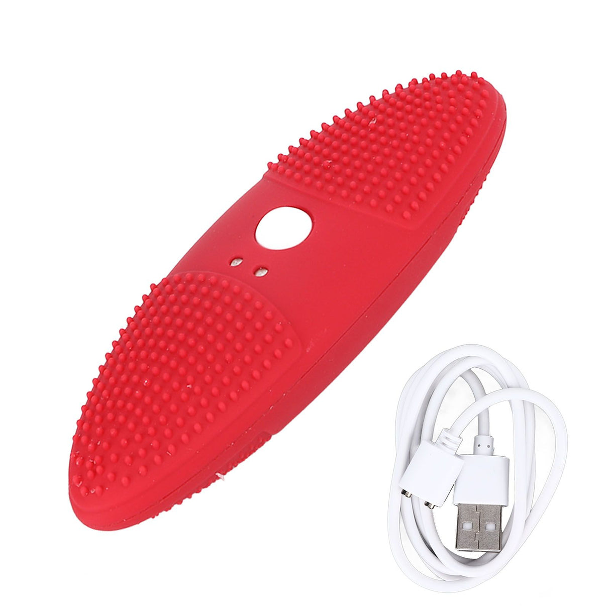 Ultrasonic Scrubber 3 Levels USB Charging High Frequency Vibration Dual Waving Ultrasonic Vegetable Washing Machine Red