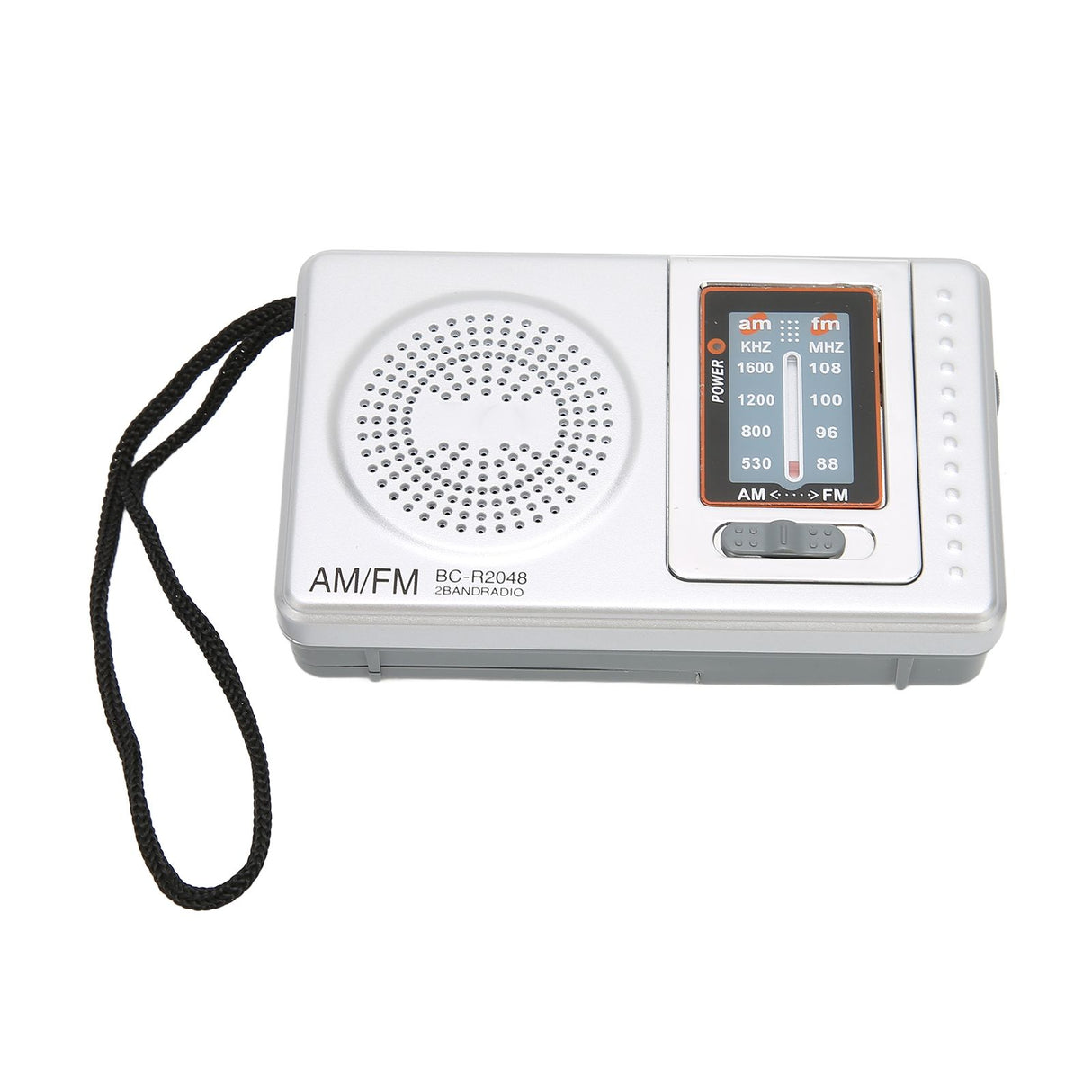 AM FM Radio Silver Gray Pocket Size AM FM Compact Simple Design AA Battery Powered Pocket Radio for Parents Grandparents