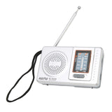 AM FM Radio Silver Gray Pocket Size AM FM Compact Simple Design AA Battery Powered Pocket Radio for Parents Grandparents