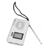 AM FM Radio Silver Gray Pocket Size AM FM Compact Simple Design AA Battery Powered Pocket Radio for Parents Grandparents