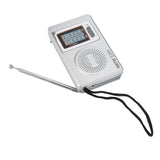 AM FM Radio Silver Gray Pocket Size AM FM Compact Simple Design AA Battery Powered Pocket Radio for Parents Grandparents