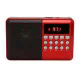 Portable AM FM Radio Memory Card Mp3 Playback Battery Operated Ergonomic External Antenna Pocket Radio - Side View