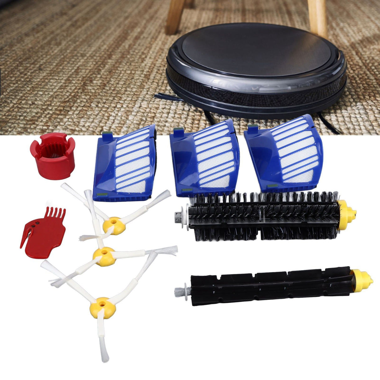 Roller Brush Filters Side Brushes Cleaner Kits Replacement Parts for Roomba 600 675 690 670 671
