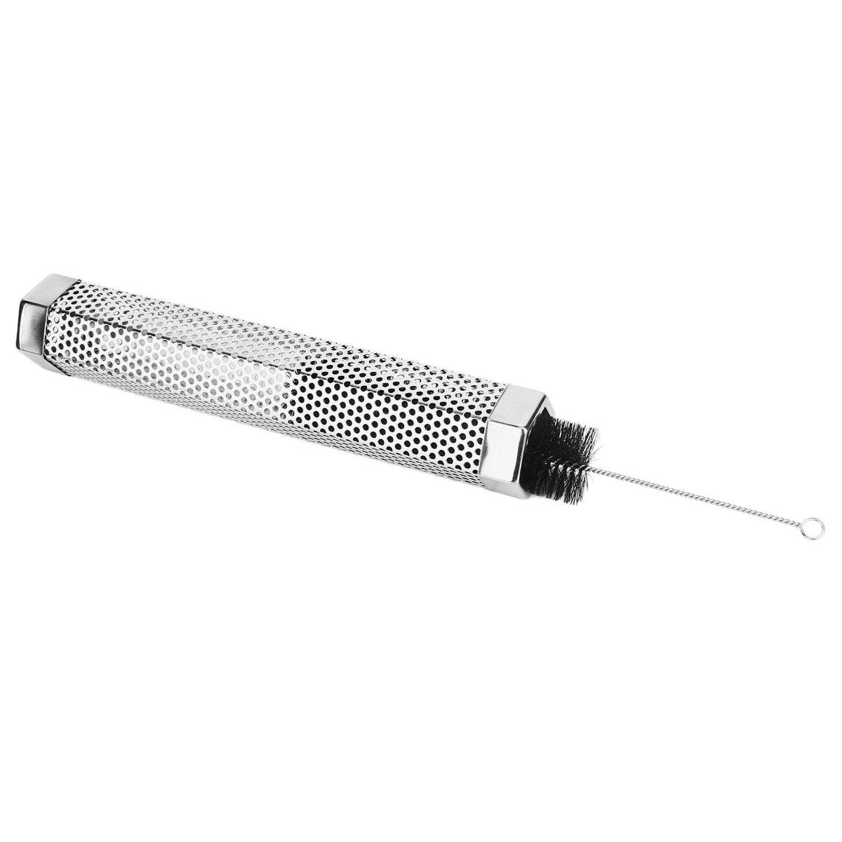 12 Inch Smoker Tube Stainless Steel Pellet Smoker Tube BBQ Smoked Box Fruit Wood Barbecue Tools with Brush Hook