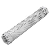 12 Inch Smoker Tube Rhombus Stainless Steel Pellet Smoker Tube BBQ Smoked Box Fruit Wood Barbecue Tools - Rear View
