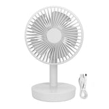 3 Speed USB Desktop Oscillating Fan 5 Blade Gentle Wind Small Personal Desk Fan with Automatic Moving Head White
