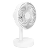 3 Speed USB Desktop Oscillating Fan 5 Blade Gentle Wind Small Personal Desk Fan with Automatic Moving Head White