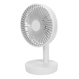 3 Speed USB Desktop Oscillating Fan 5 Blade Gentle Wind Small Personal Desk Fan with Automatic Moving Head White