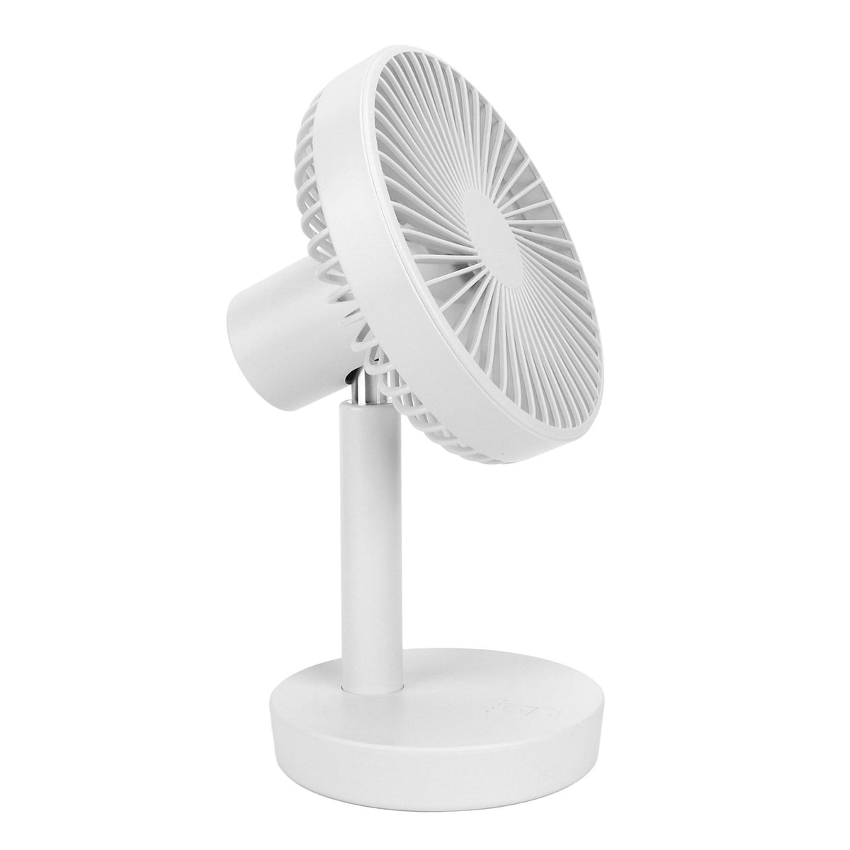 3 Speed USB Desktop Oscillating Fan 5 Blade Gentle Wind Small Personal Desk Fan with Automatic Moving Head White