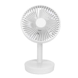 3 Speed USB Desktop Oscillating Fan 5 Blade Gentle Wind Small Personal Desk Fan with Automatic Moving Head White - Close-Up Angle