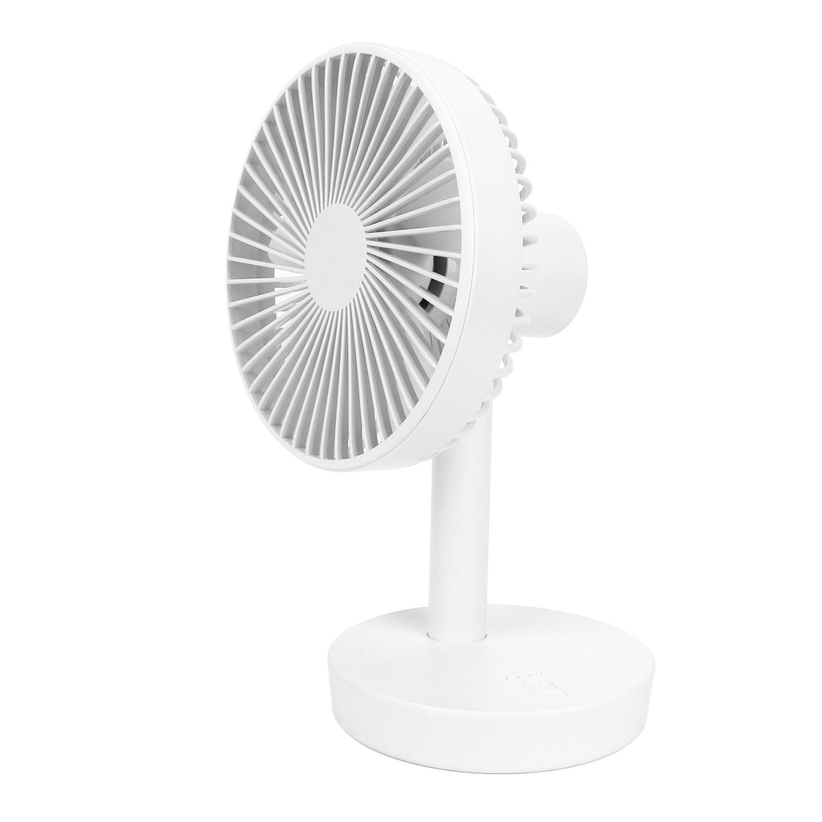 3 Speed USB Desktop Oscillating Fan 5 Blade Gentle Wind Small Personal Desk Fan with Automatic Moving Head White