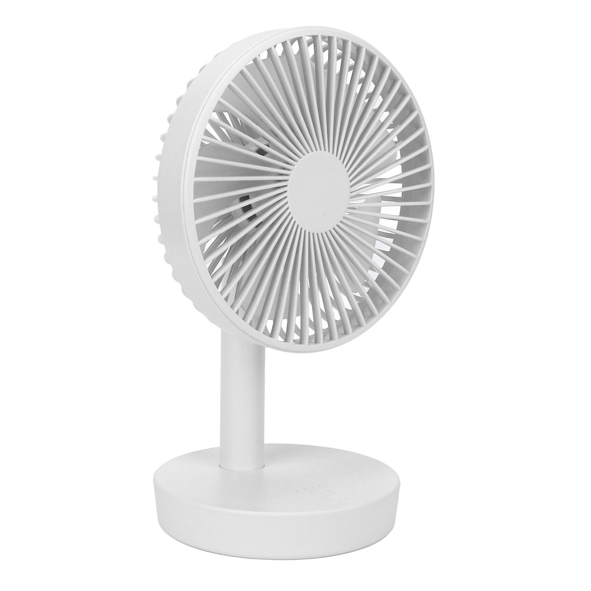 3 Speed USB Desktop Oscillating Fan 5 Blade Gentle Wind Small Personal Desk Fan with Automatic Moving Head White
