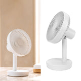 3 Speed USB Desktop Oscillating Fan 5 Blade Gentle Wind Small Personal Desk Fan with Automatic Moving Head White - Extra Image