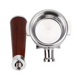 58mm Coffee Portafilter Coffee Machine Filter Coffee Machine Replacement Parts with Wooden Handle for Commercial Use - Low Angle