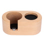 Coffee Filter Tamper Holder 58mm Aperture Coffee Knock Box Wood Texture Wooden Coffee Tamping Station with Nonslip Feet