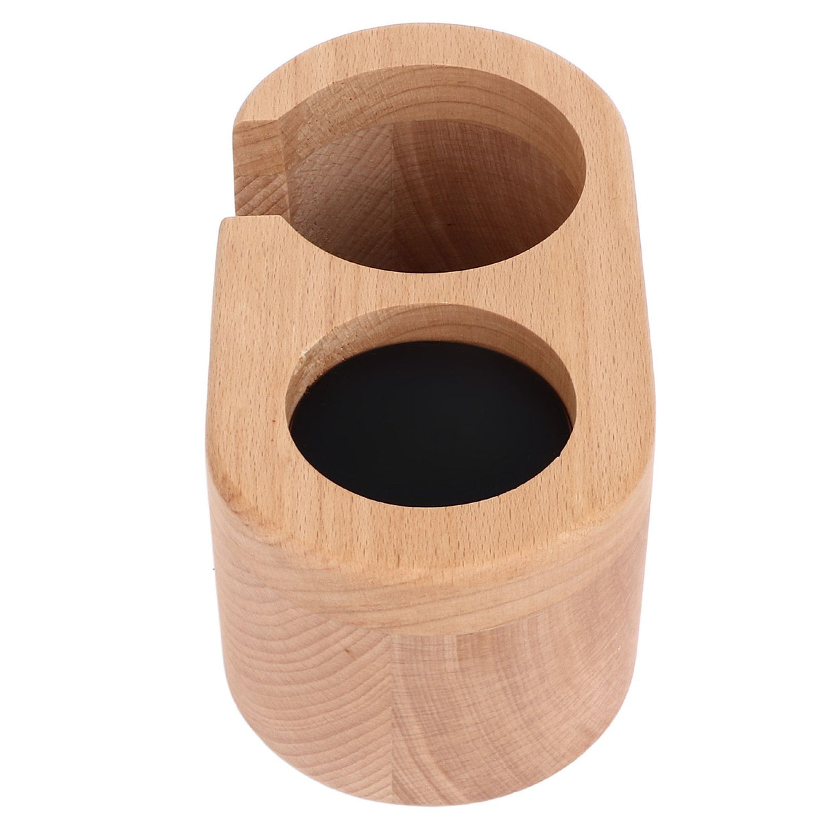 Coffee Filter Tamper Holder 58mm Aperture Coffee Knock Box Wood Texture Wooden Coffee Tamping Station with Nonslip Feet