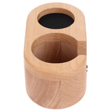 Coffee Filter Tamper Holder 58mm Aperture Coffee Knock Box Wood Texture Wooden Coffee Tamping Station with Nonslip Feet