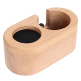 Coffee Filter Tamper Holder 58mm Aperture Coffee Knock Box Wood Texture Wooden Coffee Tamping Station with Nonslip Feet