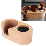 Coffee Filter Tamper Holder 58mm Aperture Coffee Knock Box Wood Texture Wooden Coffee Tamping Station with Nonslip Feet