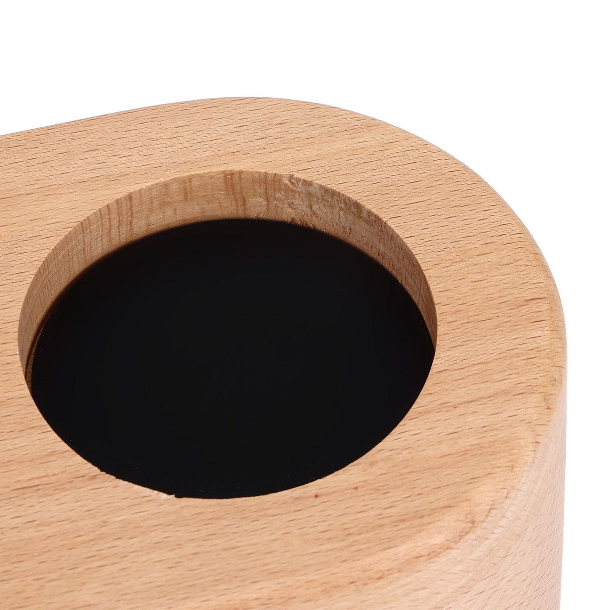 Coffee Filter Tamper Holder 58mm Aperture Coffee Knock Box Wood Texture Wooden Coffee Tamping Station with Nonslip Feet