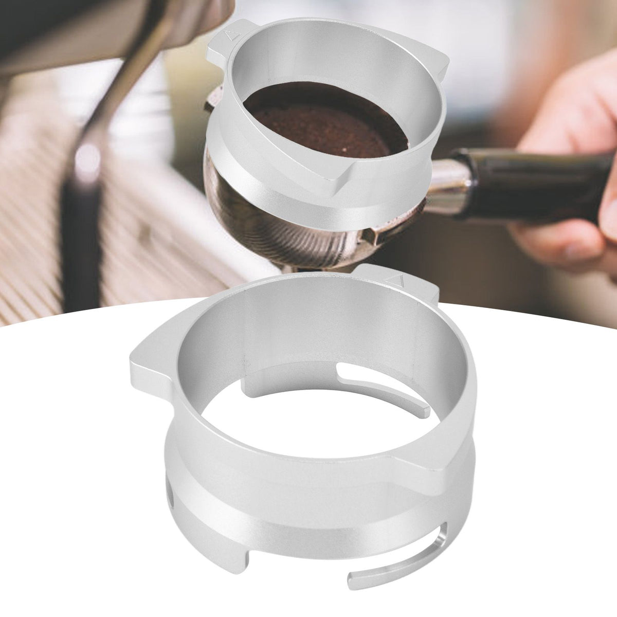 54mm Dosing Funnel Aluminum Alloy Rotatable Coffee Powder Dosing Ring for Breville 8 Series
