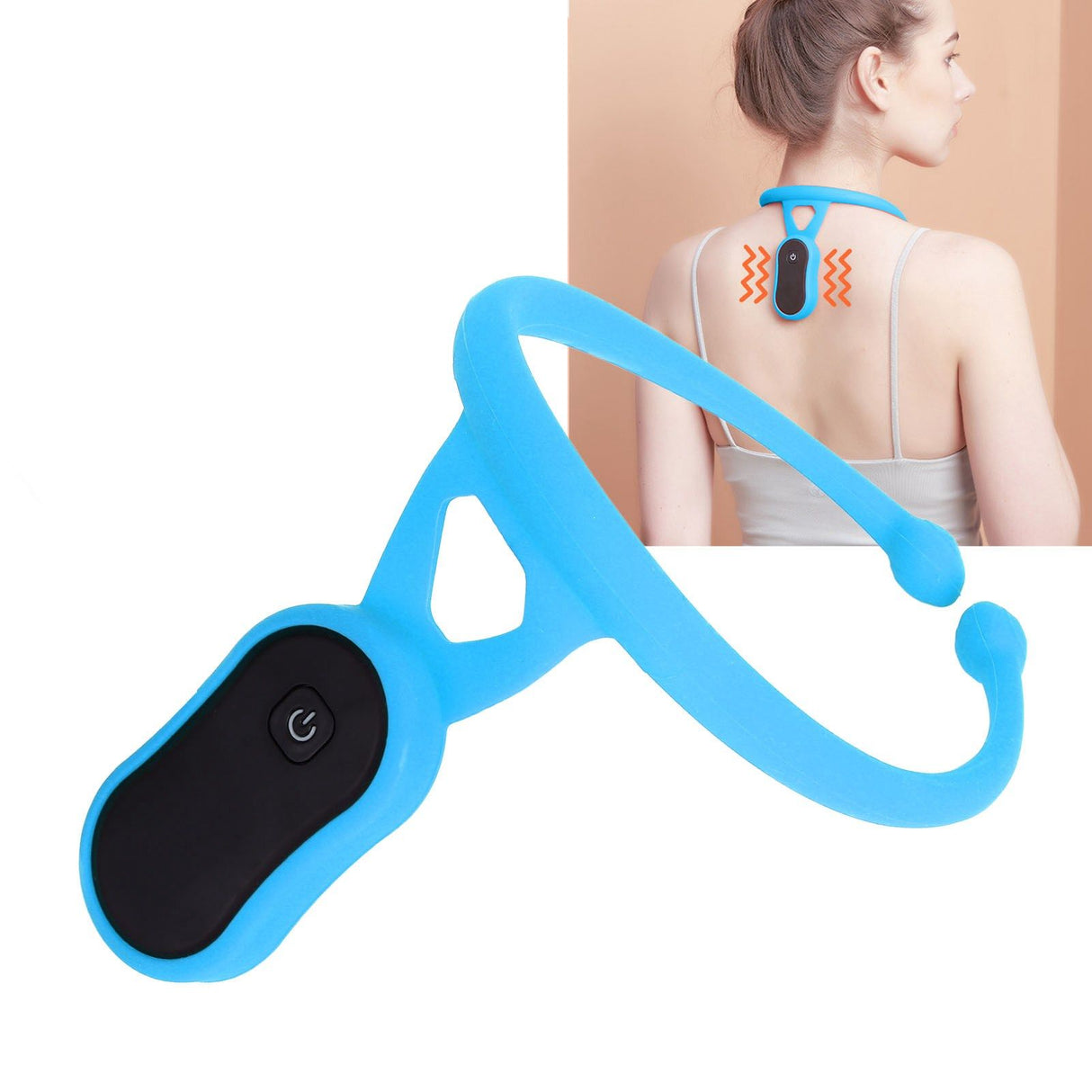 Intelligent Posture Corrector Vibration Reminder Automatic Memory Function Lightweight Posture Trainer for Work Study Blue