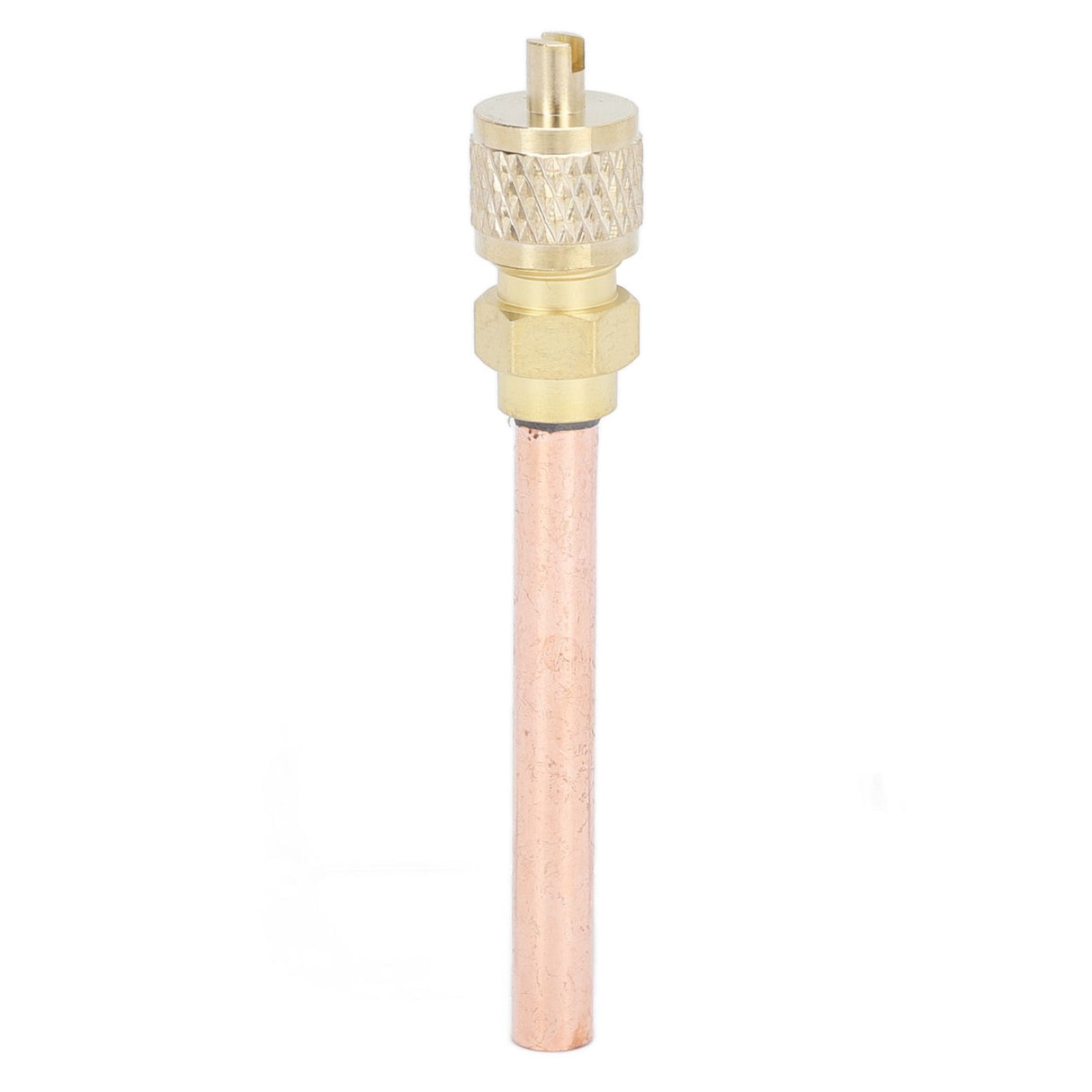 1/4in SAE Tee Adapter Built in Valve Core Quick Connection Double Sealing for R22 R12 R134 Vacuum Gauge