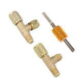 1/4in Valves Core Brass Tee Adapter Quick Coupler Access Tee Fittings for Vacuum Gauge R22 R12 R134 Refrigerant