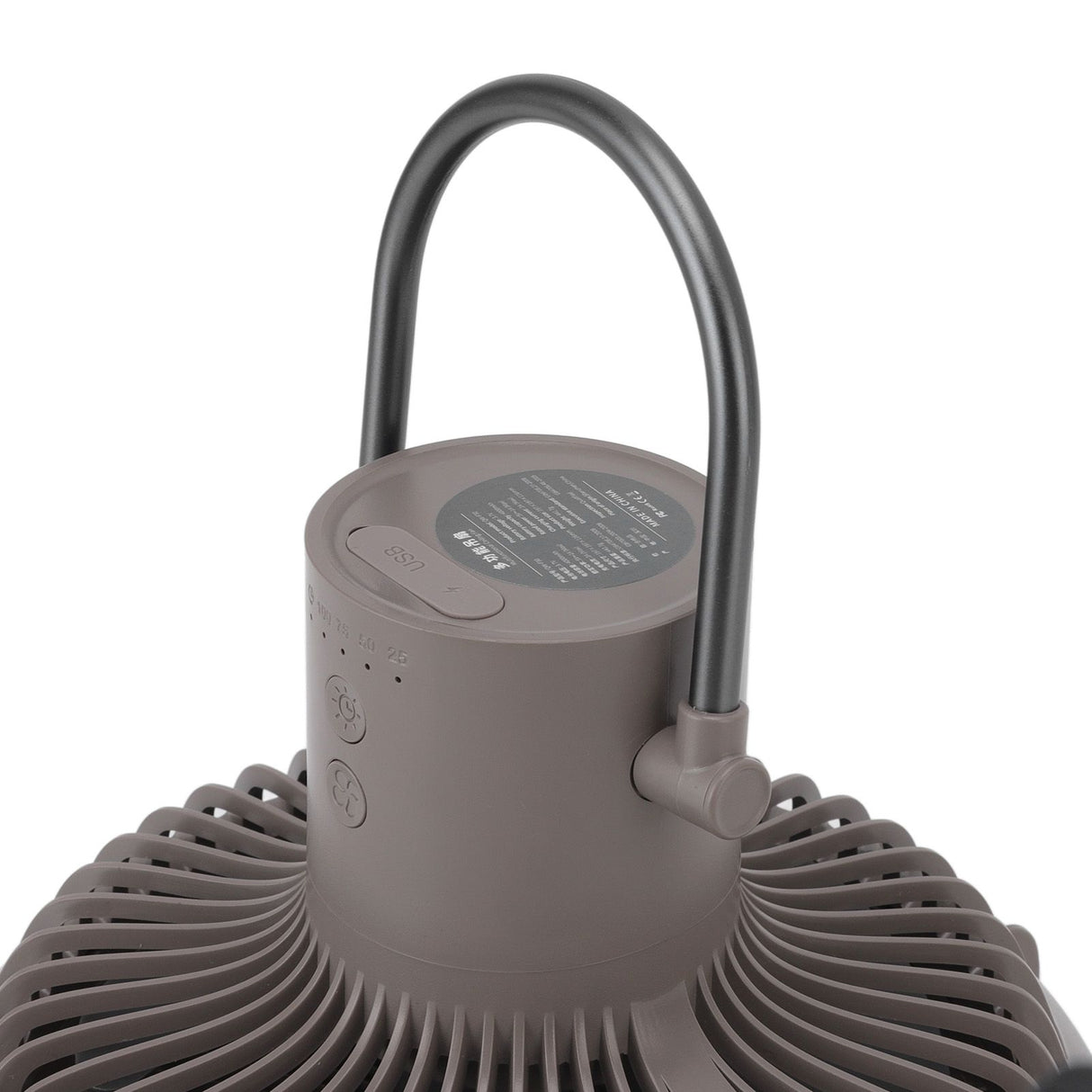 Camping Light Fan 3 Level Wind Adjustment USB Charging 3.7V 2A Hanging Camping Lights Tent Fan with Bracket for Outdoor Gray