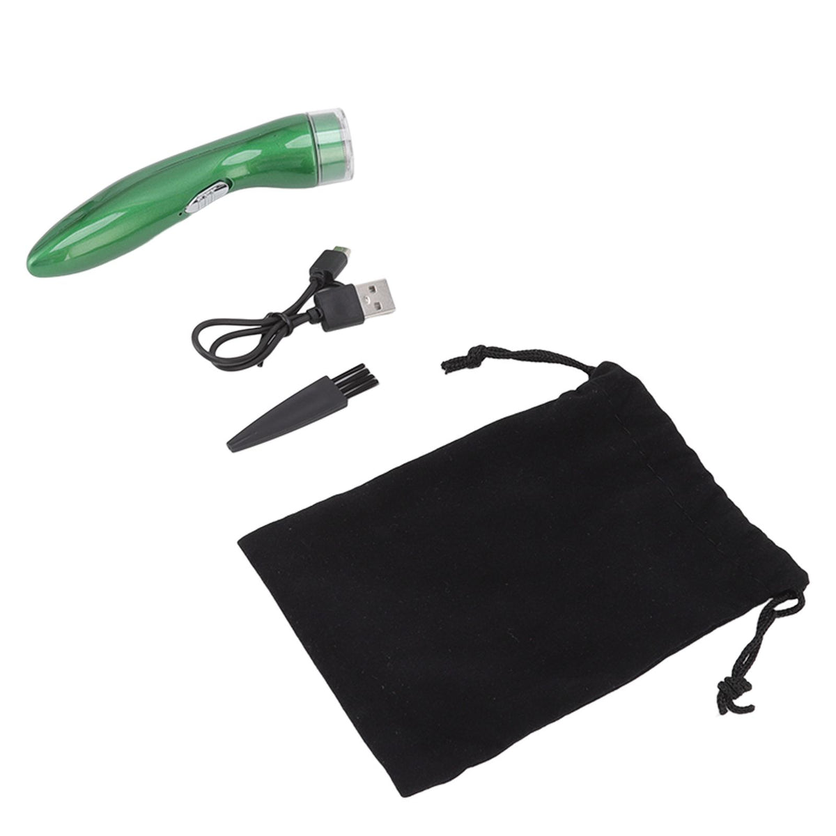 Electric Razor Low Noise Stainless Steel Electric Head Shaver Low Allergic Reactivity for Man 3.7V 2W Green