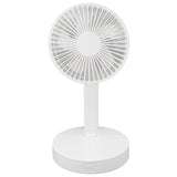 USB Desktop Fan Foldable Rechargeable Battery Makeup Mirror Function Bottom Silicone 3 Speeds White Mini Fan - 45-Degree Angle