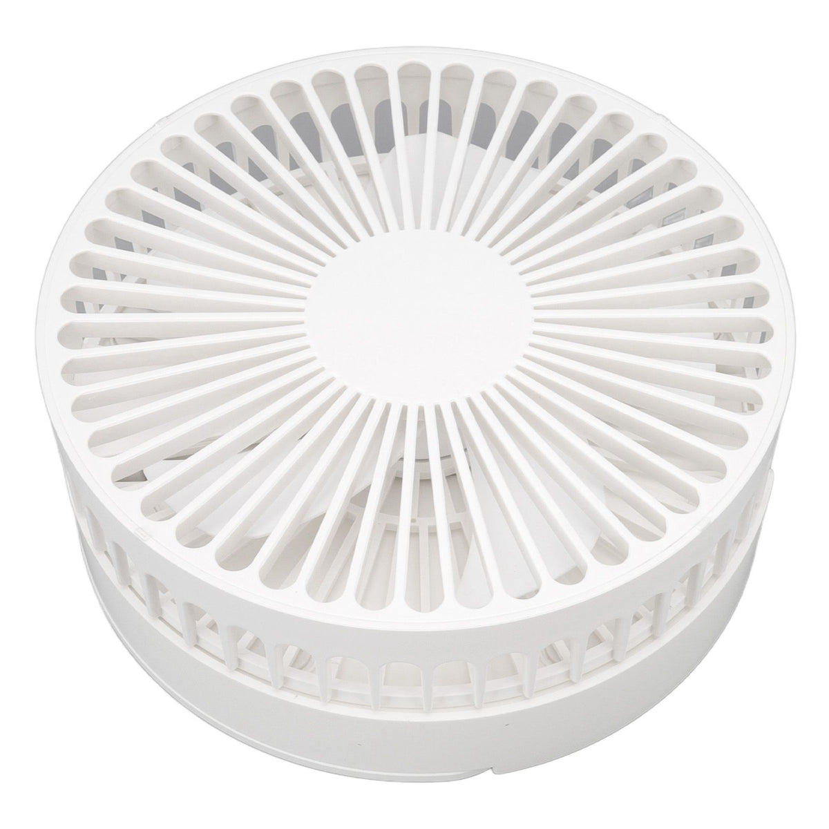USB Desktop Fan Foldable Rechargeable Battery Makeup Mirror Function Bottom Silicone 3 Speeds White Mini Fan