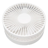 USB Desktop Fan Foldable Rechargeable Battery Makeup Mirror Function Bottom Silicone 3 Speeds White Mini Fan