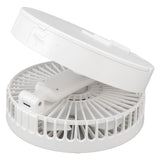 USB Desktop Fan Foldable Rechargeable Battery Makeup Mirror Function Bottom Silicone 3 Speeds White Mini Fan