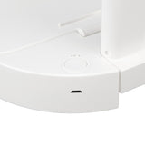 USB Desktop Fan Foldable Rechargeable Battery Makeup Mirror Function Bottom Silicone 3 Speeds White Mini Fan - Extra Image