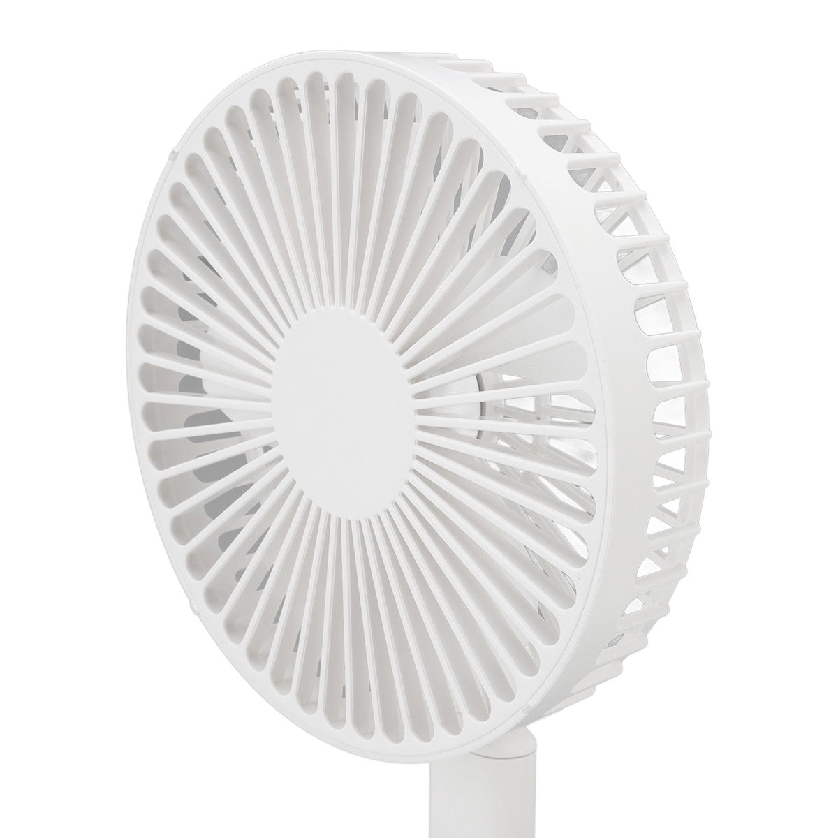 USB Desktop Fan Foldable Rechargeable Battery Makeup Mirror Function Bottom Silicone 3 Speeds White Mini Fan