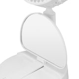 USB Desktop Fan Foldable Rechargeable Battery Makeup Mirror Function Bottom Silicone 3 Speeds White Mini Fan