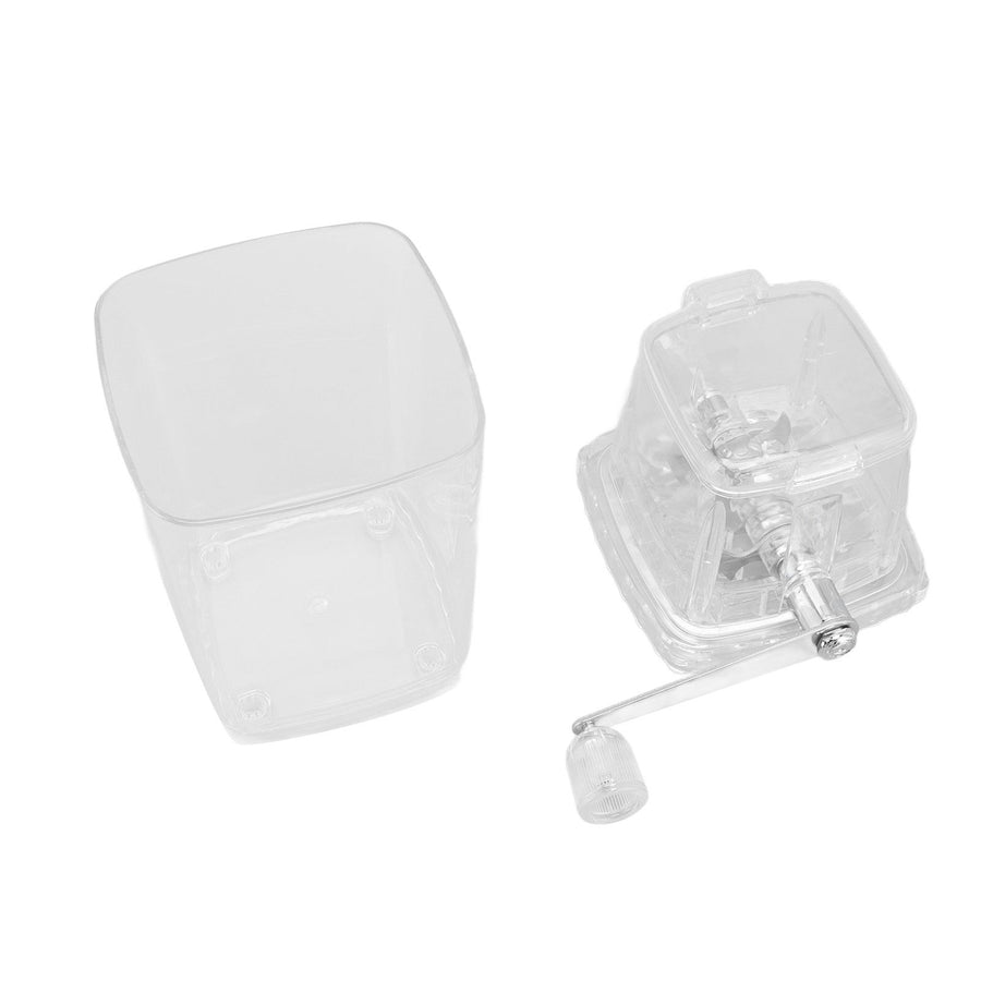 Hand Cranked Ice Crusher Clear Rustproof Multifunctional Manual Ice Crusher for Home Kitchen Transparent