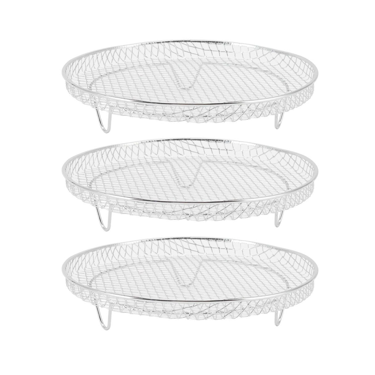 3Pcs Air Fryer Dehydrator Racks Stackable Food Grade Stainless Steel Fruit Meat Dehydration Air Fryer Rack for Air Fryer