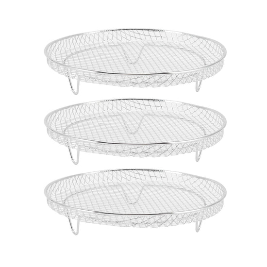 3Pcs Air Fryer Dehydrator Racks Stackable Food Grade Stainless Steel Fruit Meat Dehydration Air Fryer Rack for Air Fryer