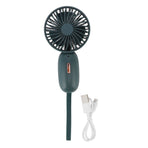 Handheld Fan USB Charging 3 Speeds Portable Size 500mAh Battery Strong Power Mini Portable Fan for Home Office Travel Green