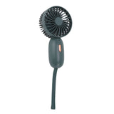 Handheld Fan USB Charging 3 Speeds Portable Size 500mAh Battery Strong Power Mini Portable Fan for Home Office Travel Green - Side View
