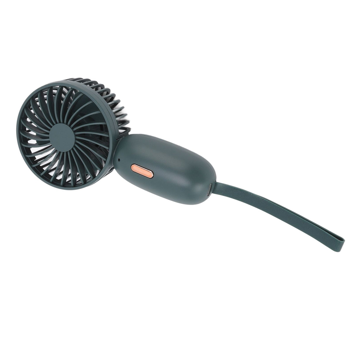 Handheld Fan USB Charging 3 Speeds Portable Size 500mAh Battery Strong Power Mini Portable Fan for Home Office Travel Green