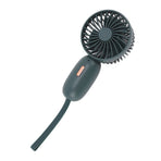 Handheld Fan USB Charging 3 Speeds Portable Size 500mAh Battery Strong Power Mini Portable Fan for Home Office Travel Green
