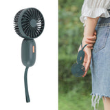 Handheld Fan USB Charging 3 Speeds Portable Size 500mAh Battery Strong Power Mini Portable Fan for Home Office Travel Green