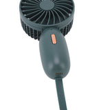 Handheld Fan USB Charging 3 Speeds Portable Size 500mAh Battery Strong Power Mini Portable Fan for Home Office Travel Green