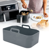 Fryer Silicone Pot Non Stick Reusable Liner Basket Replacement for Ninja DZ201 Foodi 8QT Gray - Extra Image