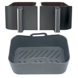 Fryer Silicone Pot Non Stick Reusable Liner Basket Replacement for Ninja DZ201 Foodi 8QT Gray